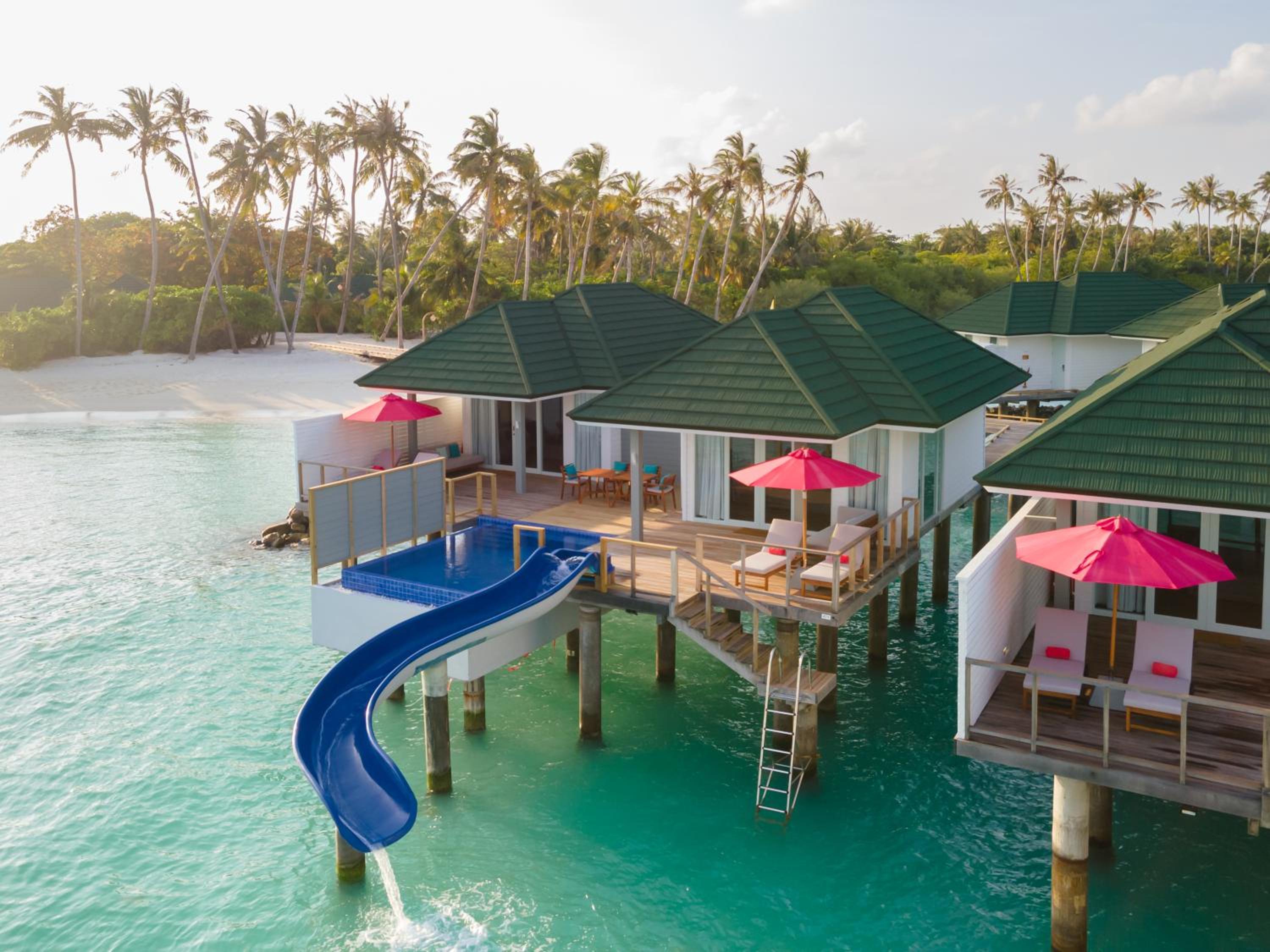 Overwater villas in the Maldives