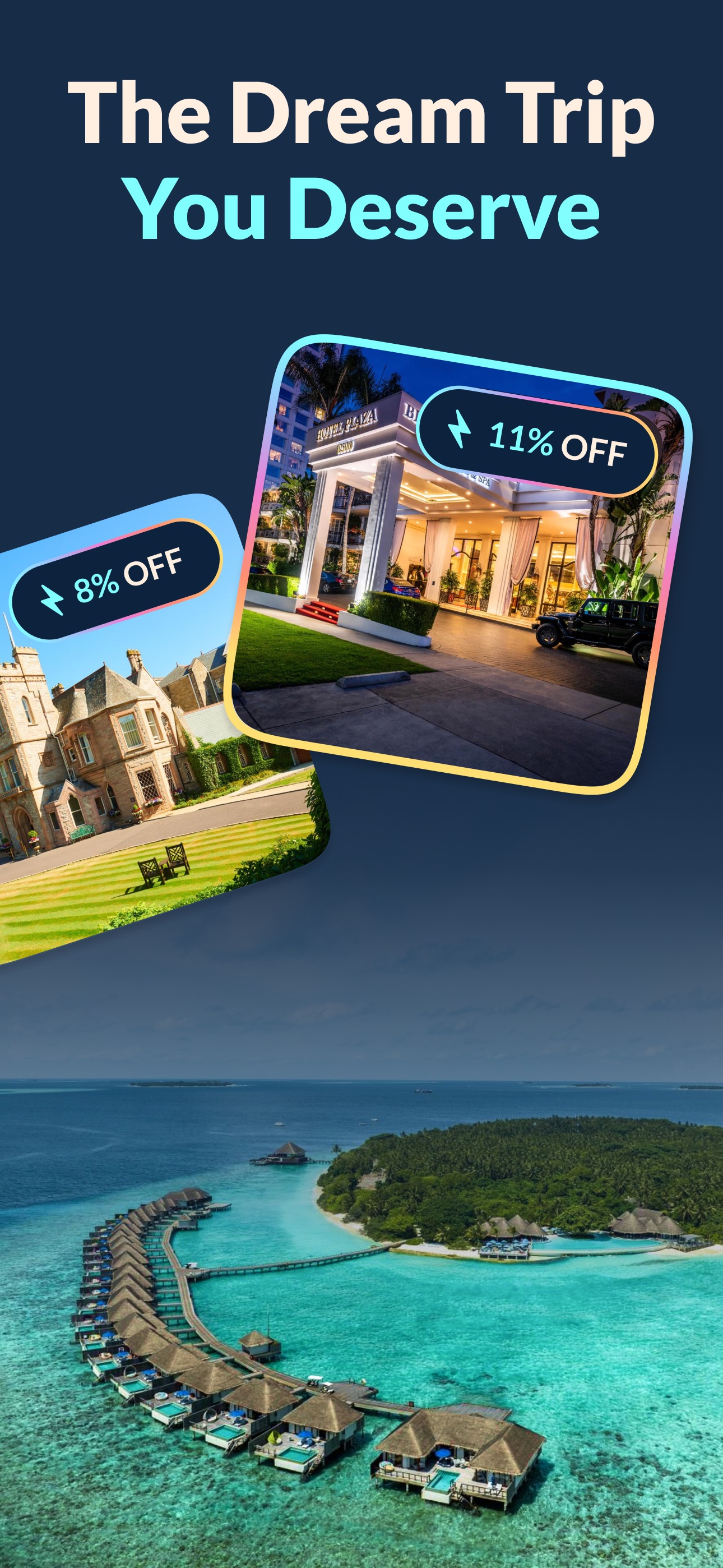 Zzzello browse screen with stays to match your vibe